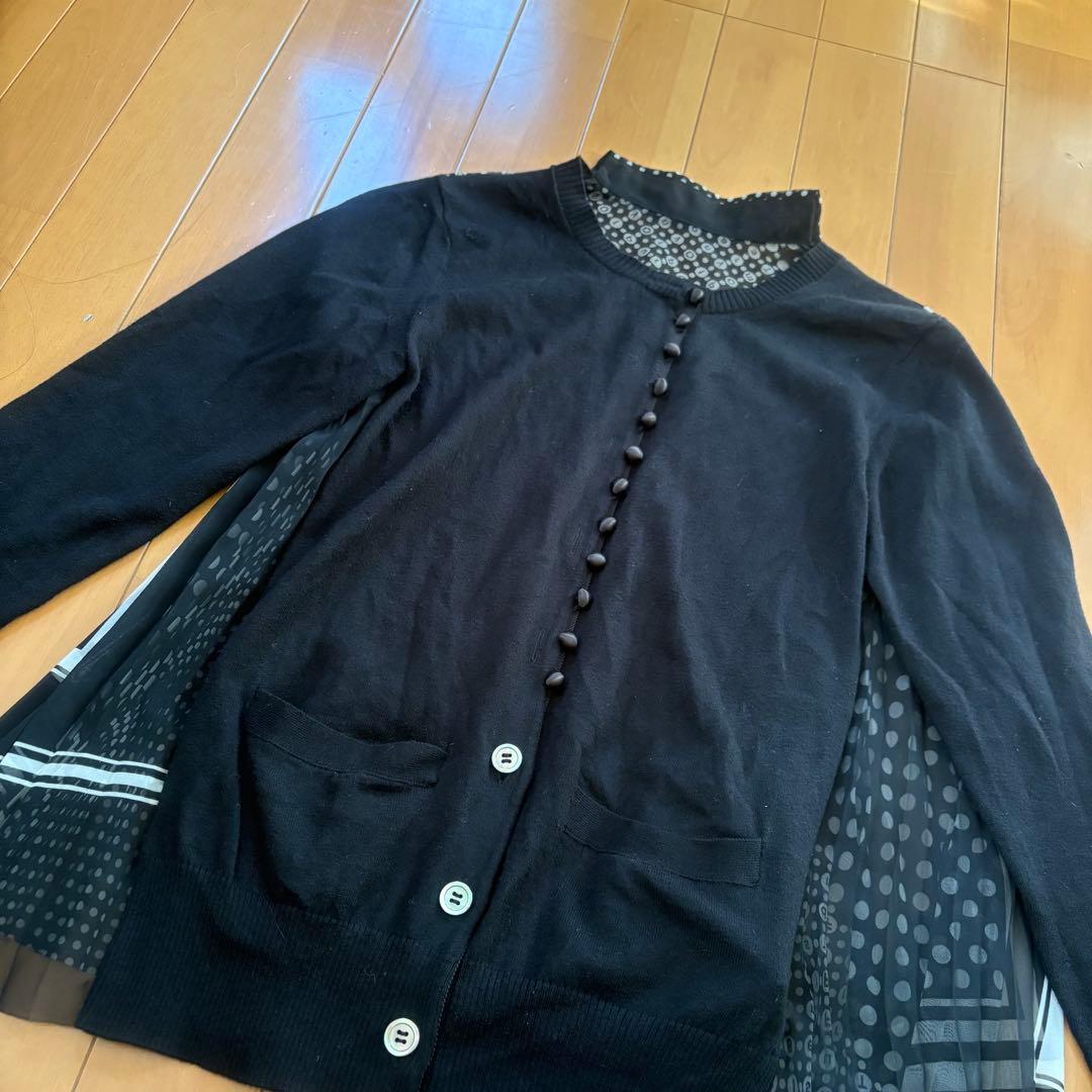 未使用 sacai サカイ カーディガン プリーツ 変形 ドット