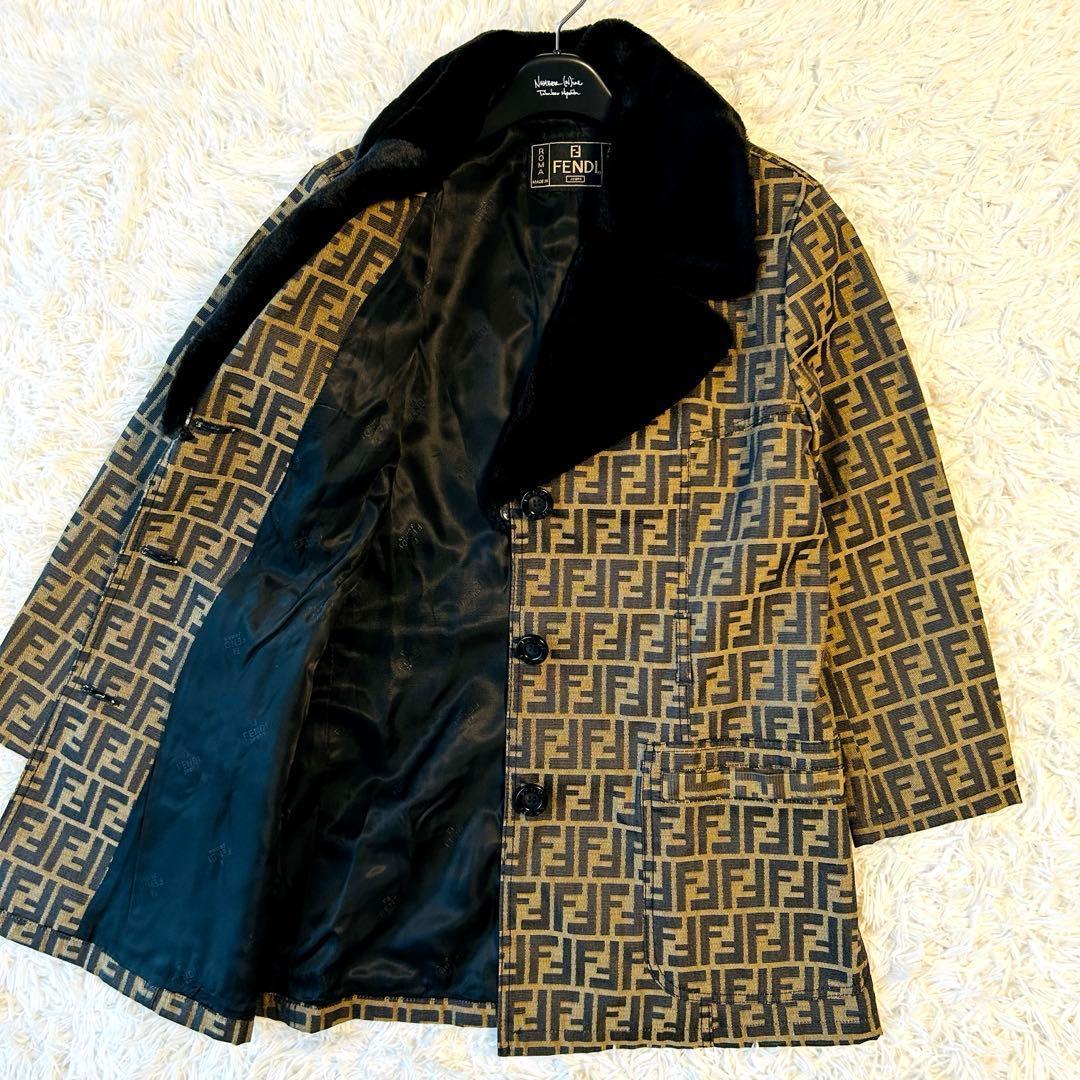 FENDI フェンディ トレンチコート 2way 取り外し可能 ファー ズッカ柄