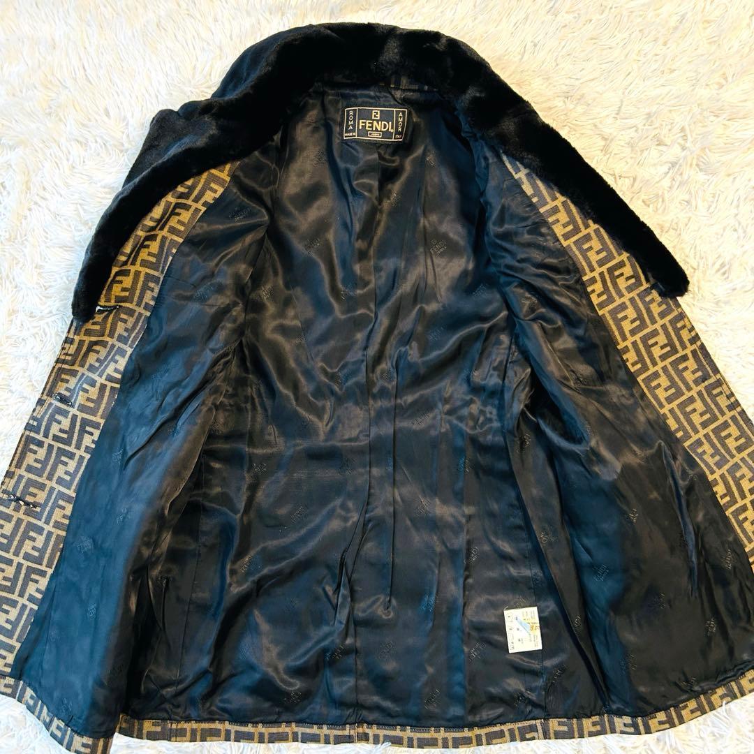 FENDI フェンディ トレンチコート 2way 取り外し可能 ファー ズッカ柄