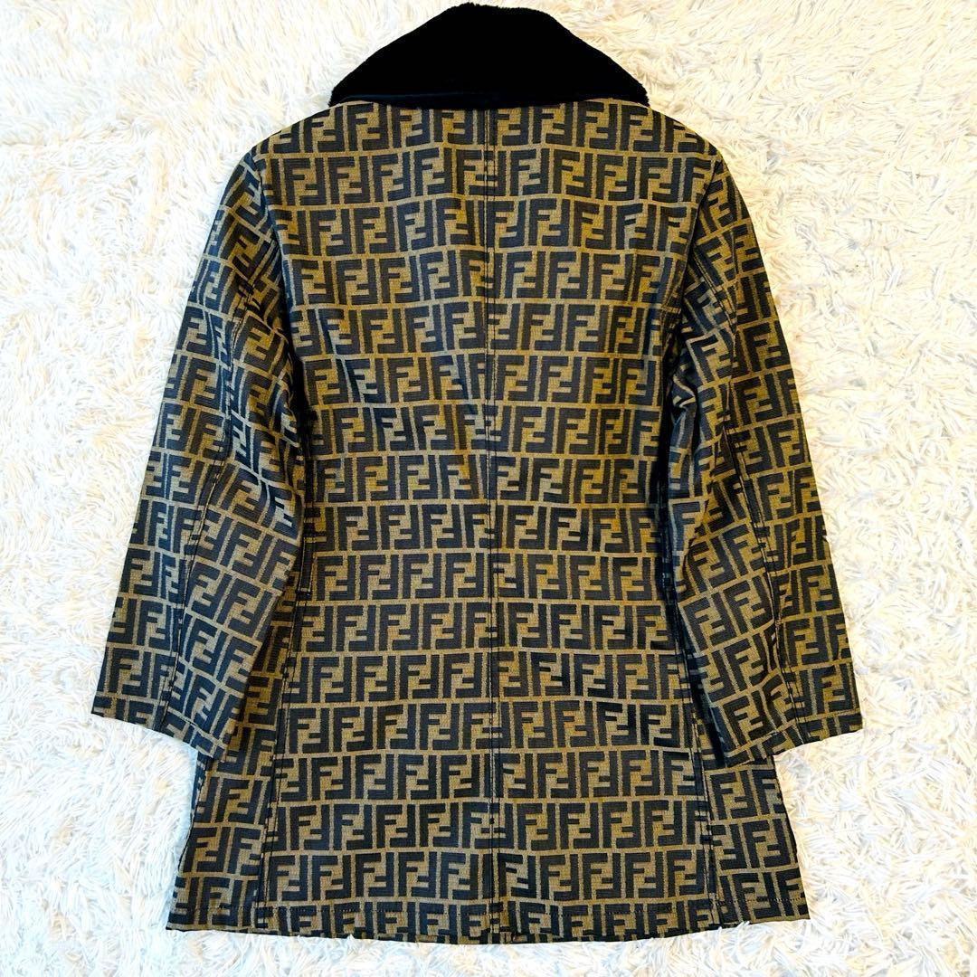 FENDI フェンディ トレンチコート 2way 取り外し可能 ファー ズッカ柄
