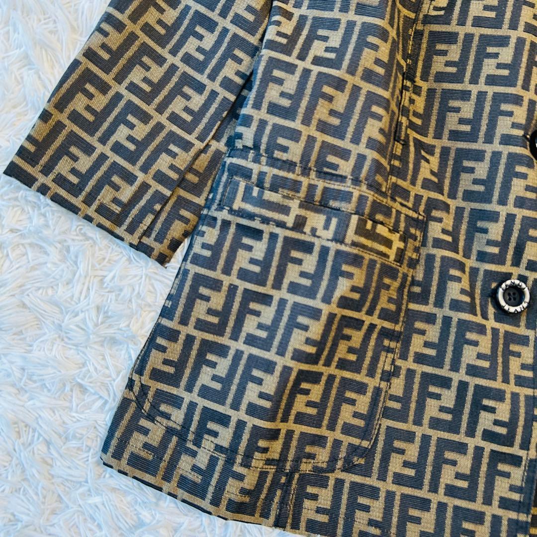 FENDI フェンディ トレンチコート 2way 取り外し可能 ファー ズッカ柄