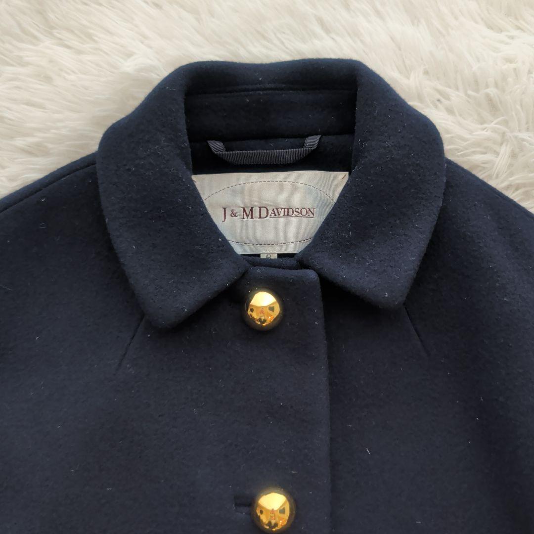 【美品】J&M DAVIDSON ウールロングコート 金ボタン ６