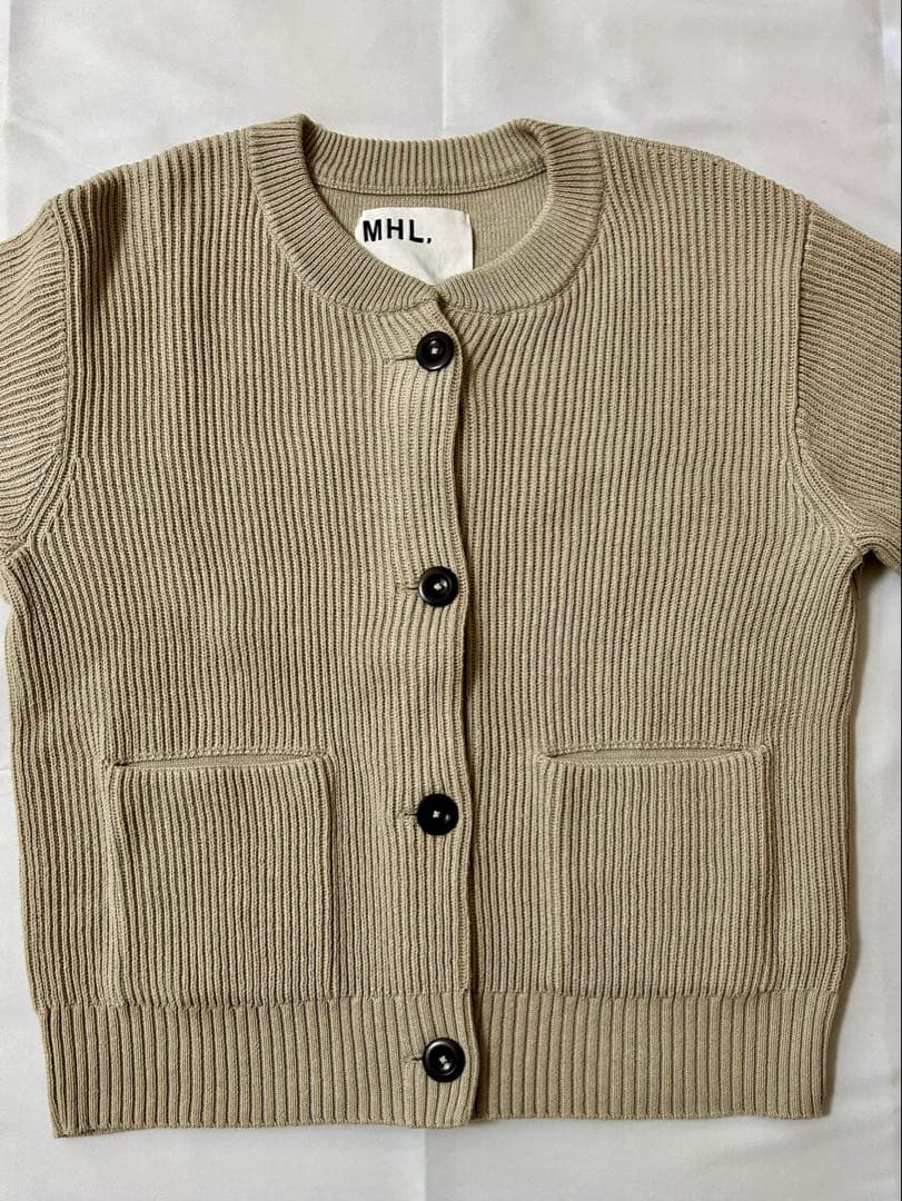 美品 MHL. マーガレットハウエル コットン ニット カーディガン Mサイズ