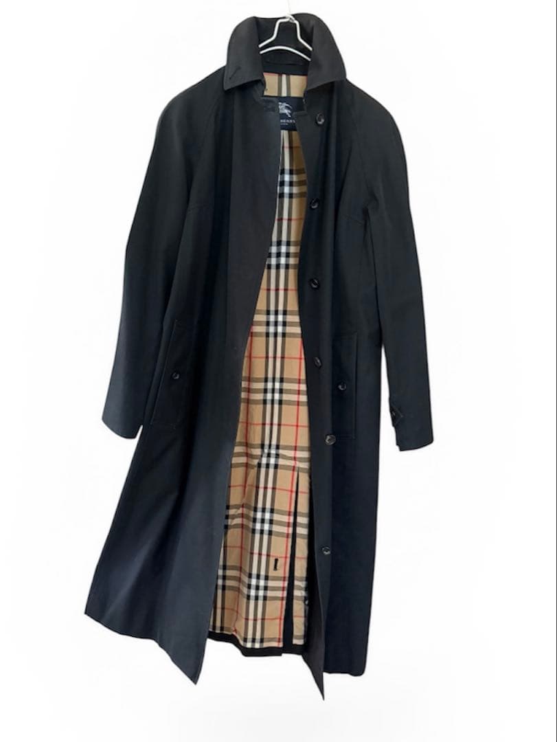 Burberrysバーバリー　コットンコートトレンチブラック美品9AR