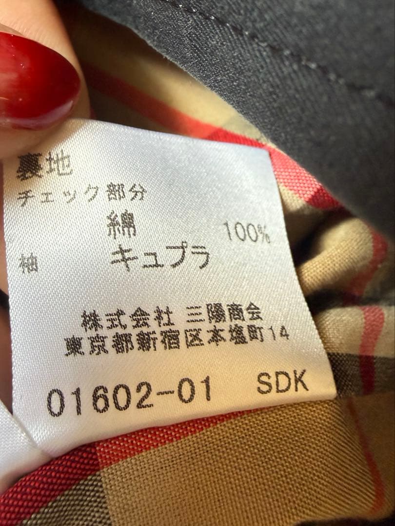 Burberrysバーバリー　コットンコートトレンチブラック美品9AR