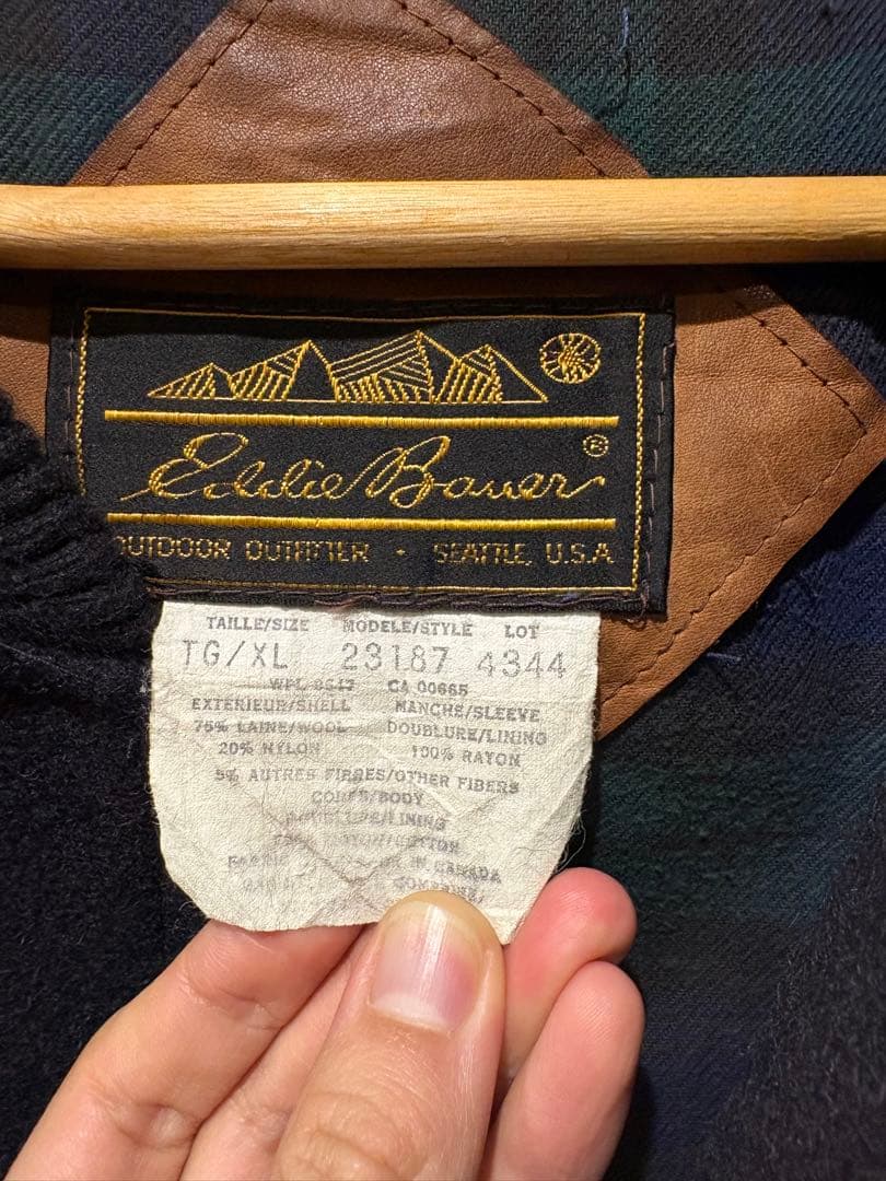 【名作】 80s eddie bauer ブルゾン 黒タグ エルボーパッチ