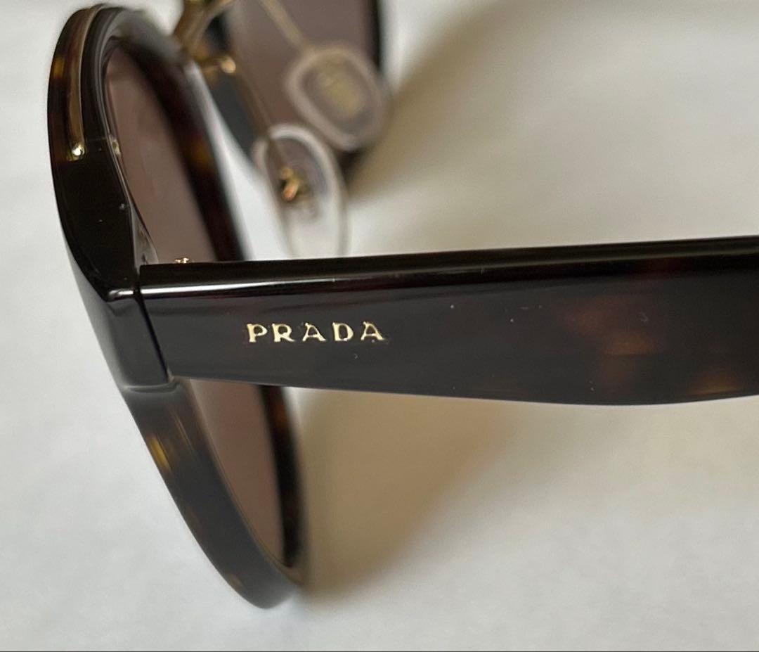 PRADAプラダ SPR17T ゴールドブリッジサングラス（ブラウン系）