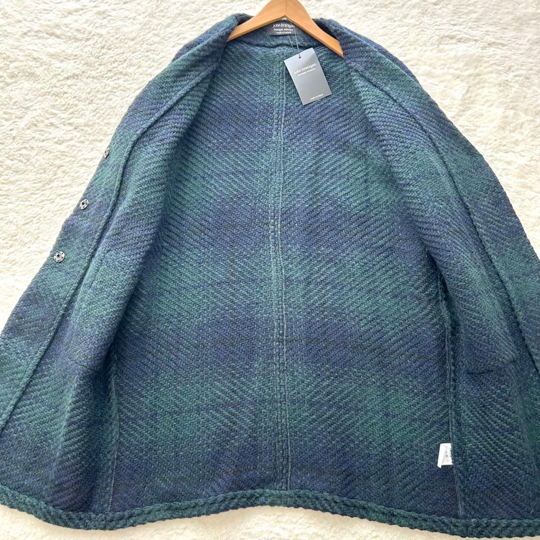 【新品】ジョンブラニガン Vネック チェックコート アイルランド製
