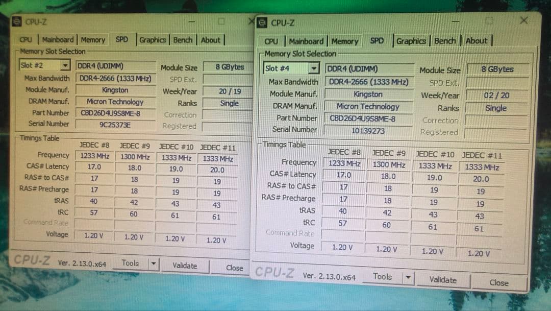 DDR4 8GBx2枚 16GB DDR4-2666 動作確認済み ①