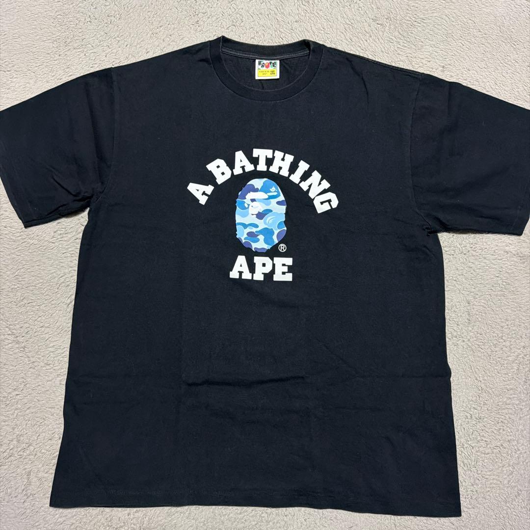 A BATHING APE BAPE BLUE CALLEGE tシャツ 2XL