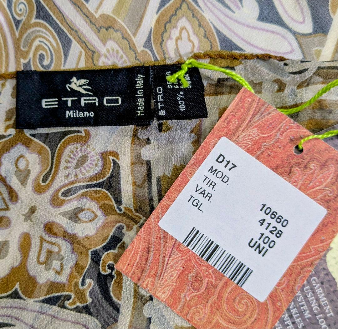 【新品未使用】ETRO ペイズリー柄 シルク100％ストール