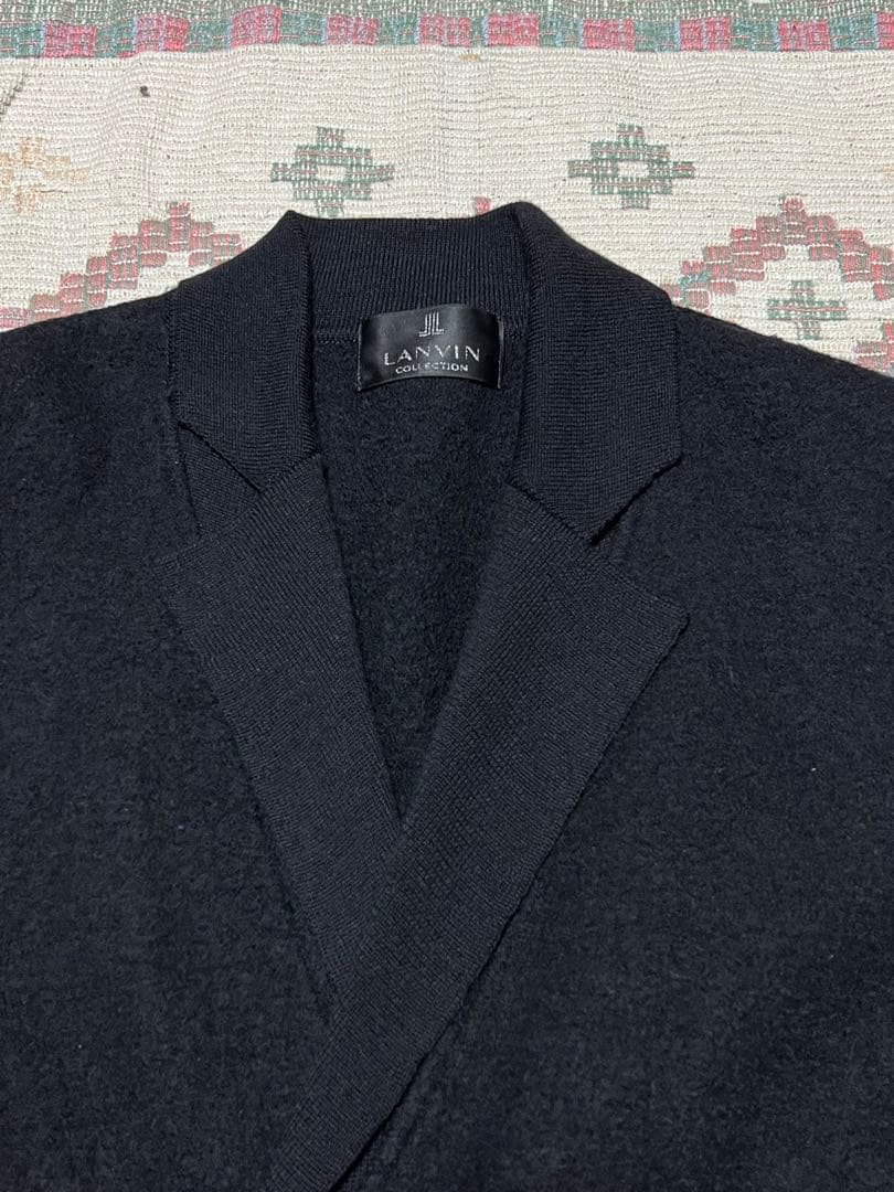 美品 LANVIN COLLECTION黒ニットジャケット Lサイズ