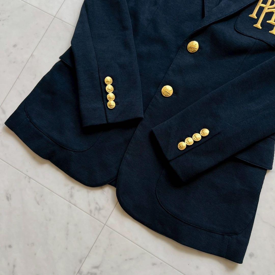 POLO RALPH LAUREN エンブレム刺繍 ニットブレザー ダブルボタン
