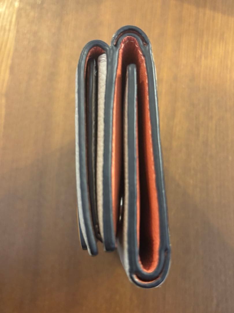 【美品】LOEWE トライフォールドコンパクトウォレット 折財布 バイカラー