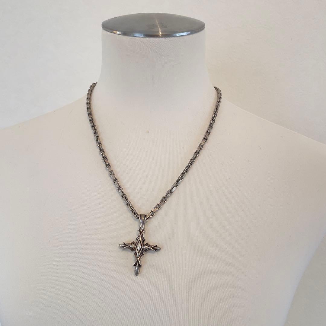 【30】Ｍ,sコレクション　シルバークロスネックレス　　ヴィンテージ