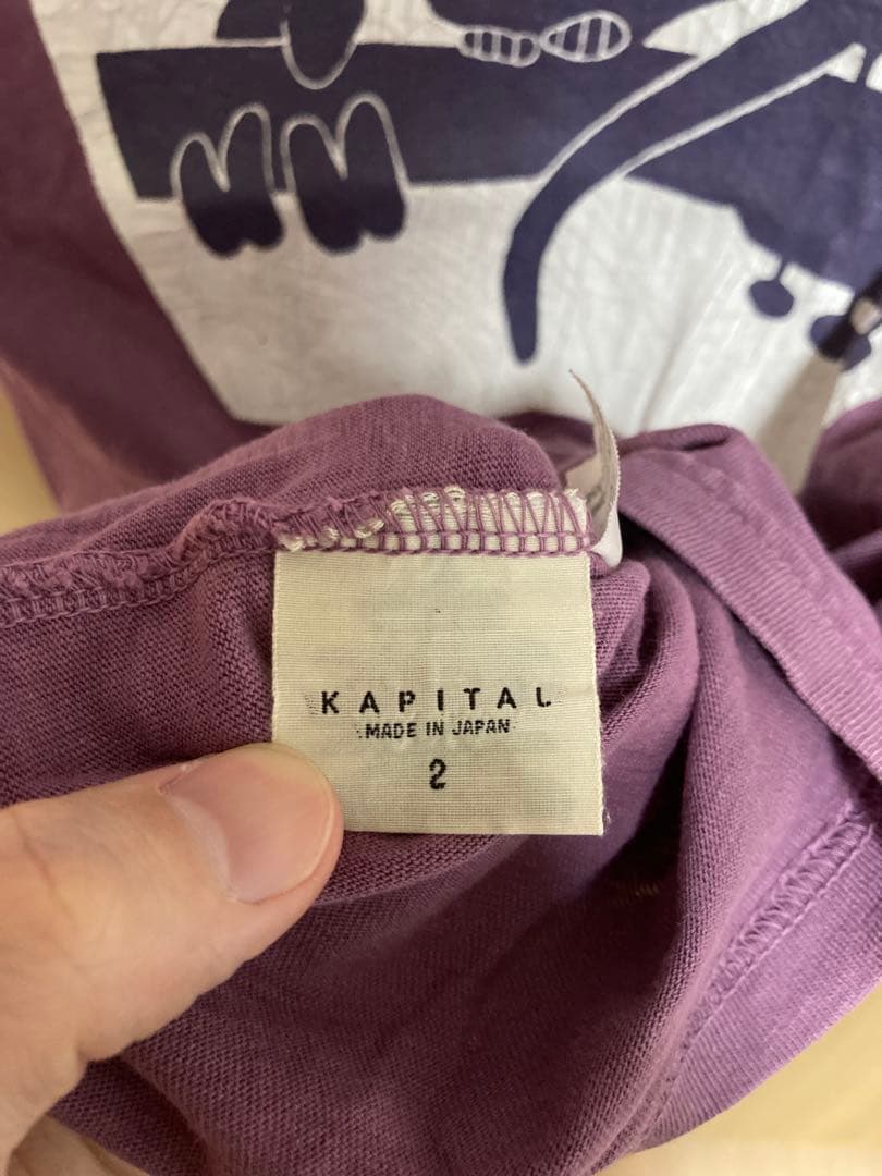 日本製 KAPITAL キャピタル 猫ギター プリントTシャツ