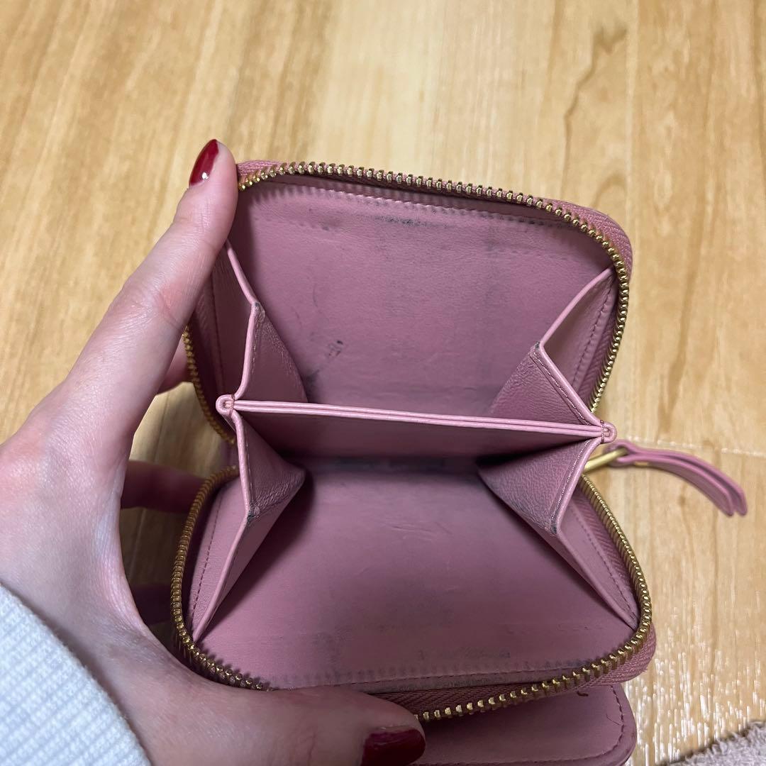 miu miu ピンク マテラッセル　二つ折り財布