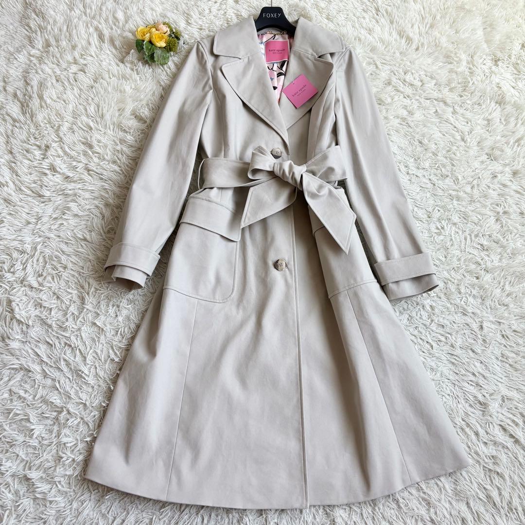 新品タグ付き♡ケイトスペード トレンチコート 裏地花柄 リボンベルト 6.8万円