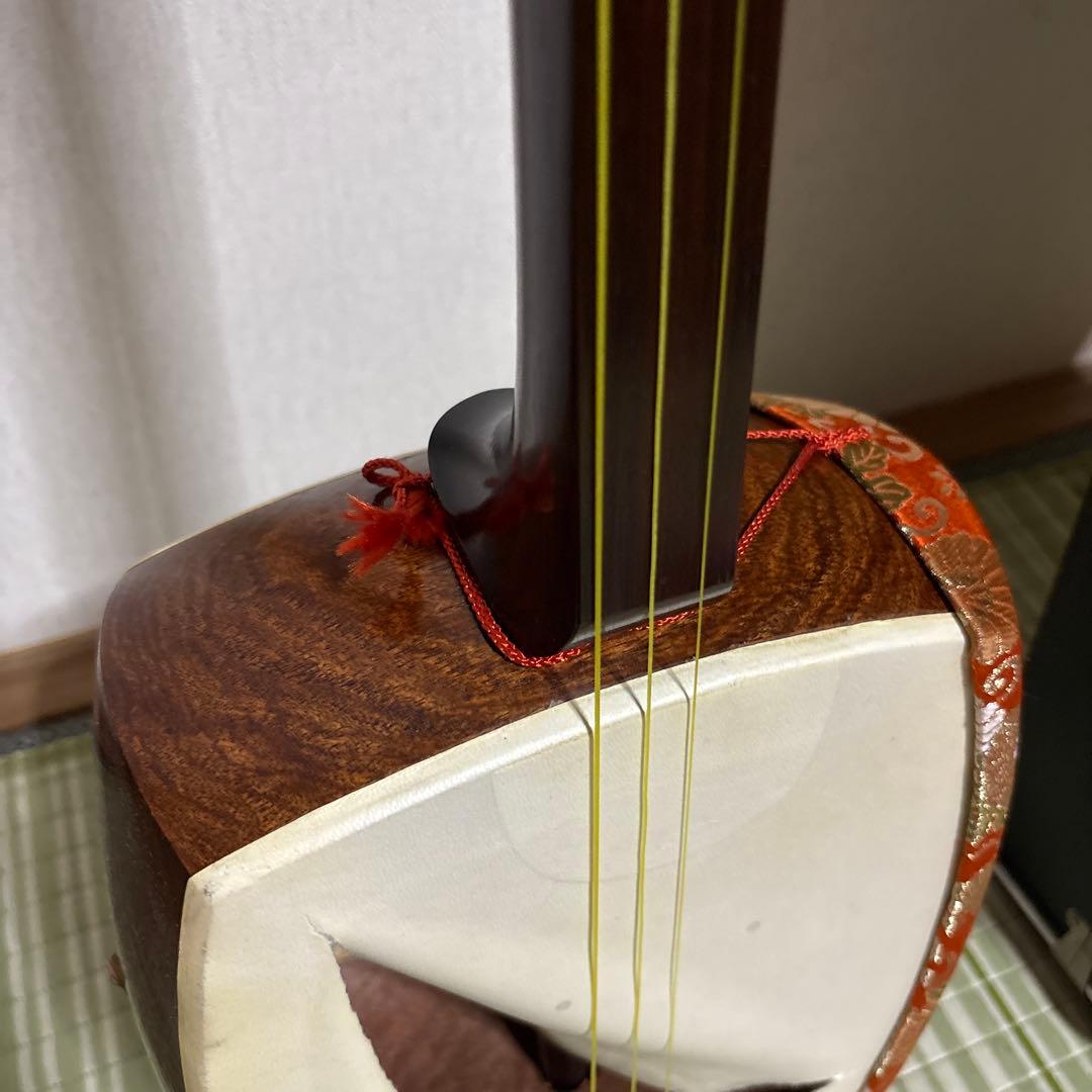 三味線　バチ　三絃駒　ハードケース 　和楽器　弦楽器　皮破れ
