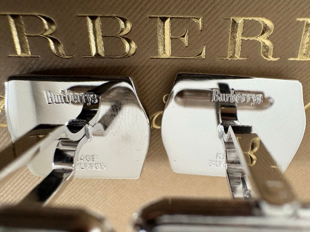 美品Burberrysスターリングシルバー＆K14GF カフリンクス※付属品無し