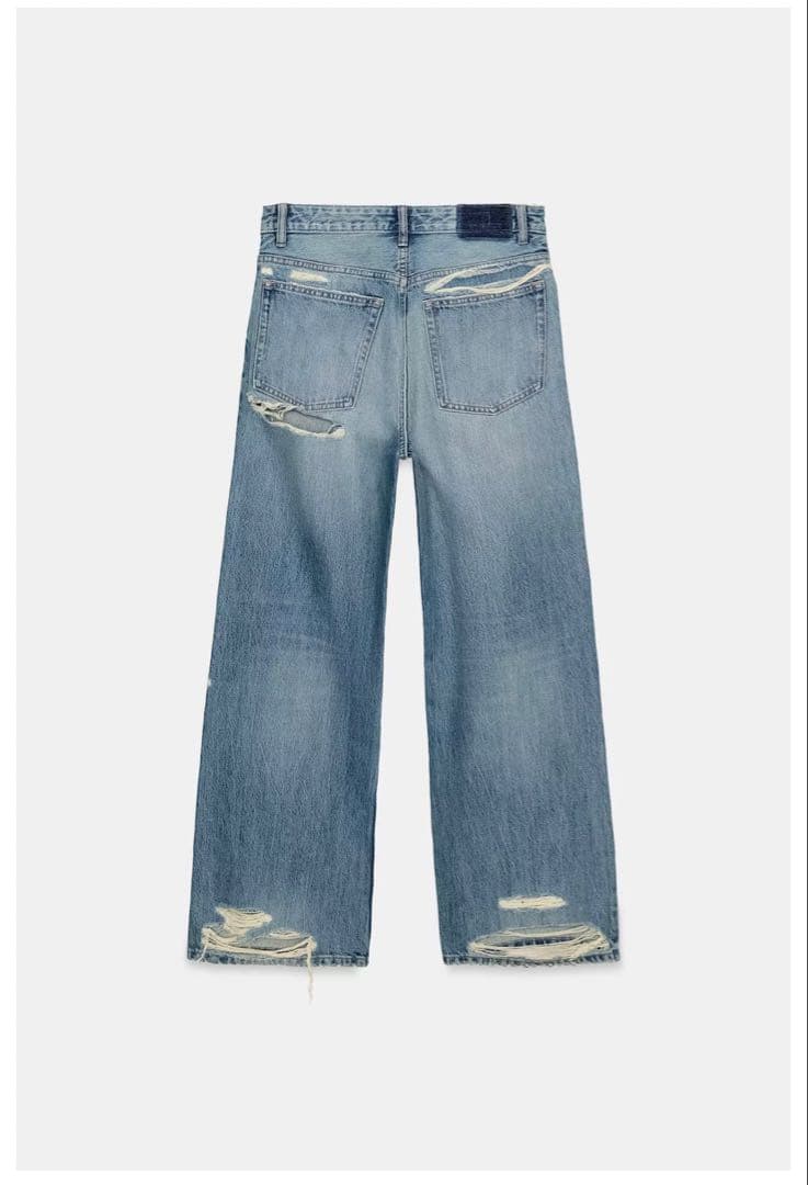 zara TRF ダメージ加工ボーイフレンドデニムパンツ　32 5号サイズ