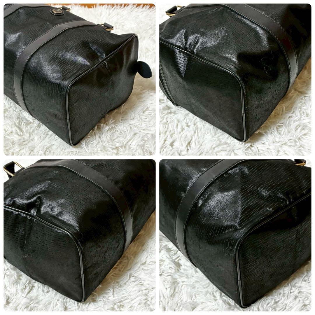 美品　dunhill ボストンバッグ ロゴ　PVC 黒　大容量　サイドポケット