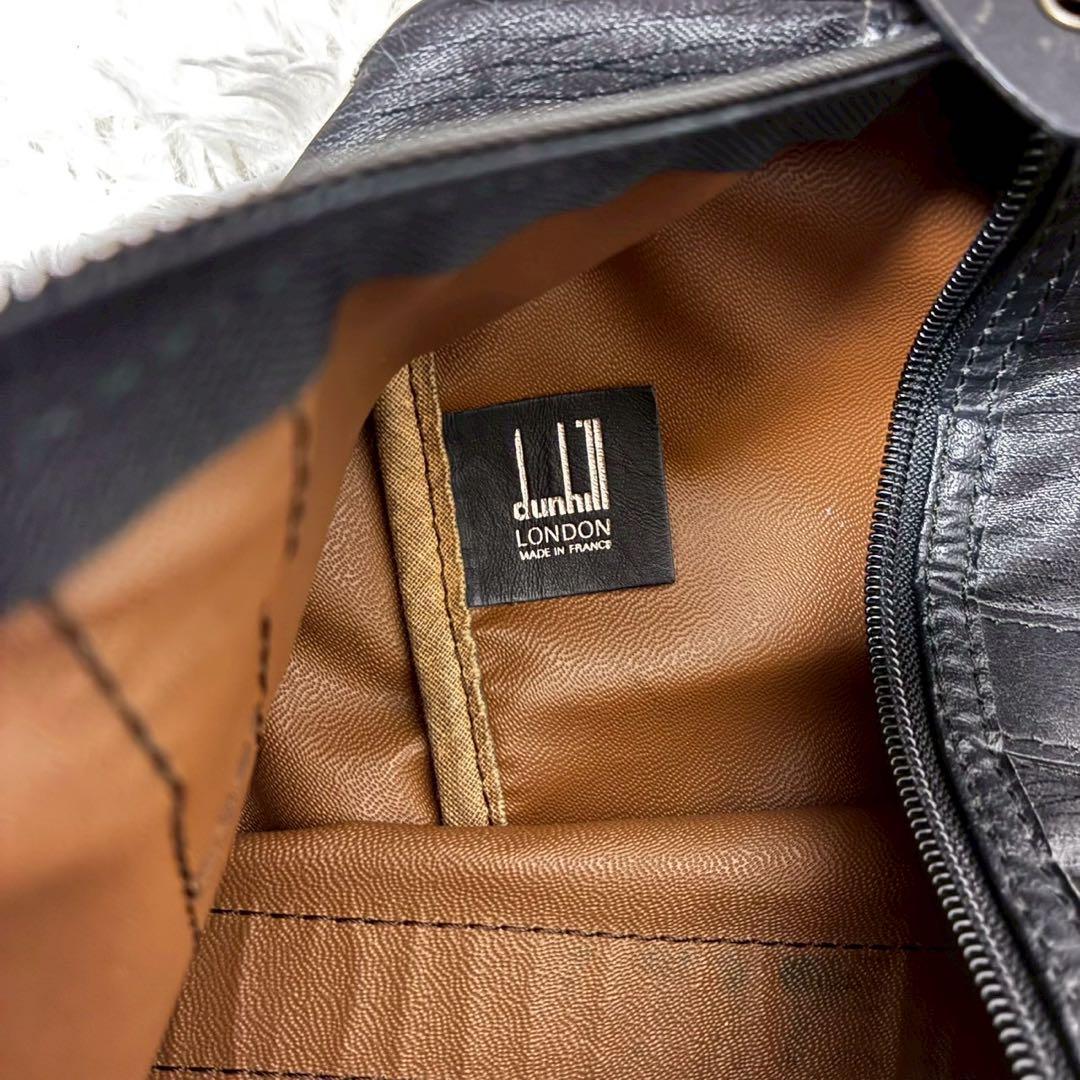 美品　dunhill ボストンバッグ ロゴ　PVC 黒　大容量　サイドポケット