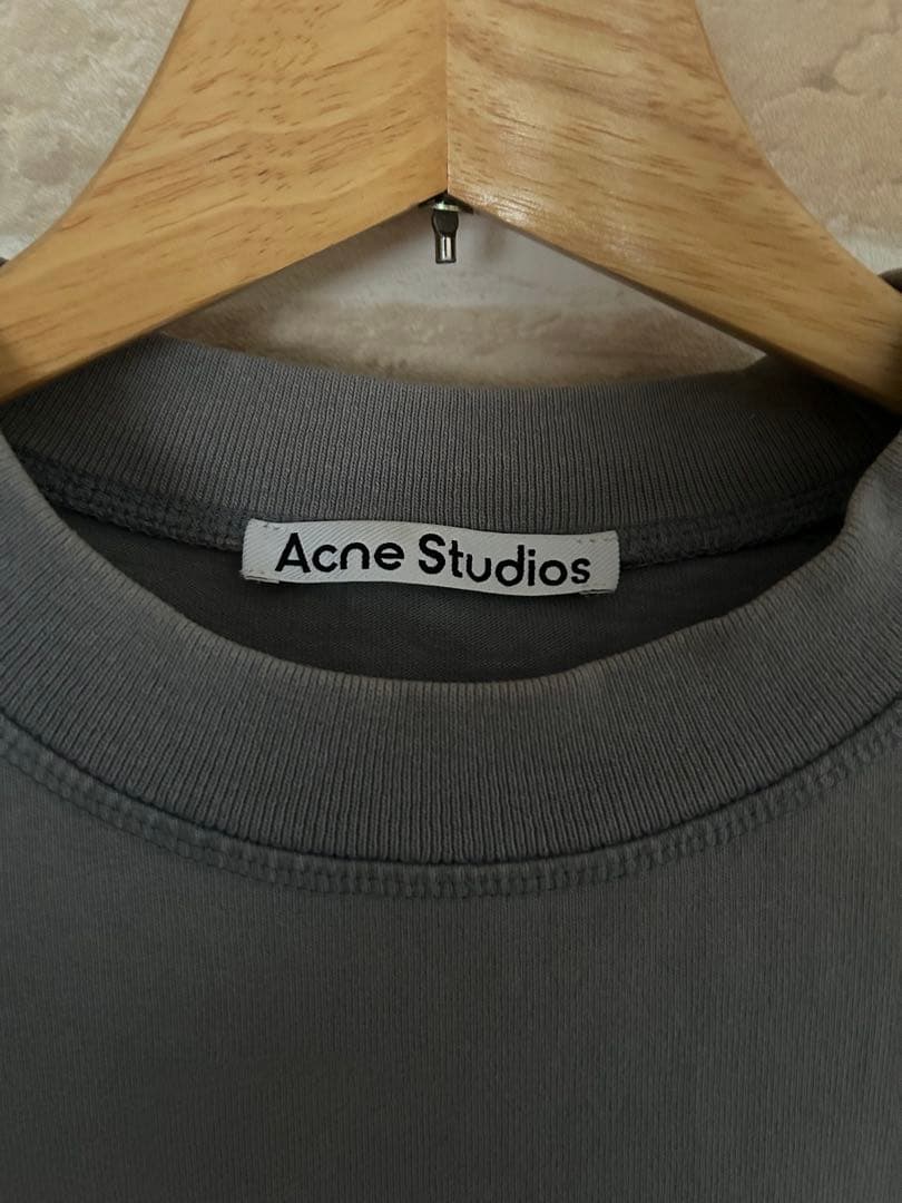 Acne Studios アクネ Tシャツ ロゴ スタンプ スチールグレー S