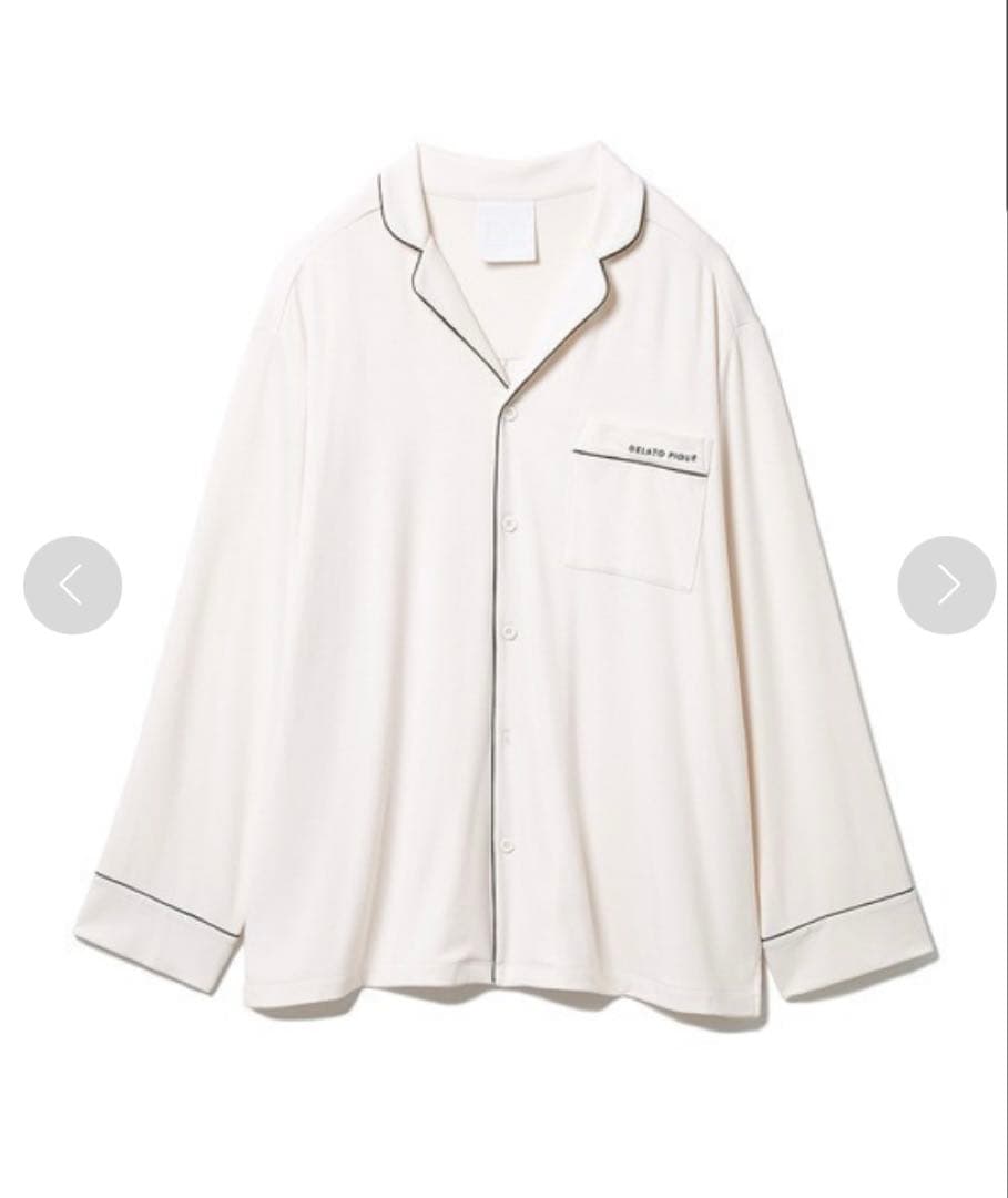 美品✨ジェラートピケ　モダールパイピングシャツ＆ロングパンツ　セット