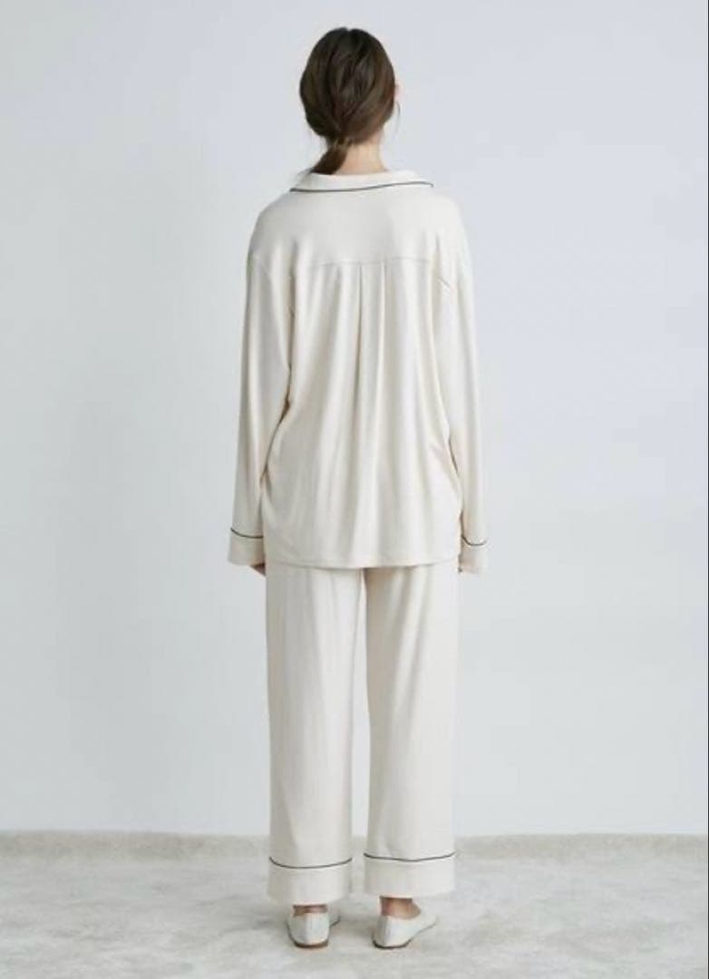 美品✨ジェラートピケ　モダールパイピングシャツ＆ロングパンツ　セット