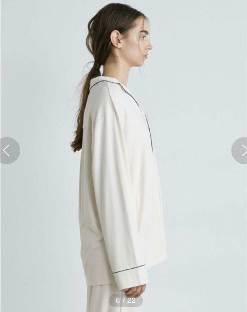美品✨ジェラートピケ　モダールパイピングシャツ＆ロングパンツ　セット