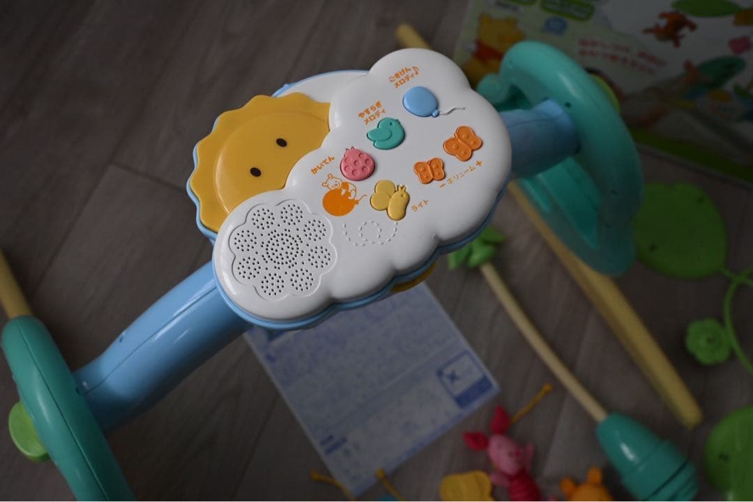 【超美品】くまのプーさん えらべる回転 6WAYジムにへんしんメリー(電池付き)