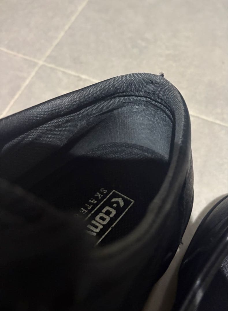 コンバース CS モカシン SK LE OX 黒 レザー 28センチ