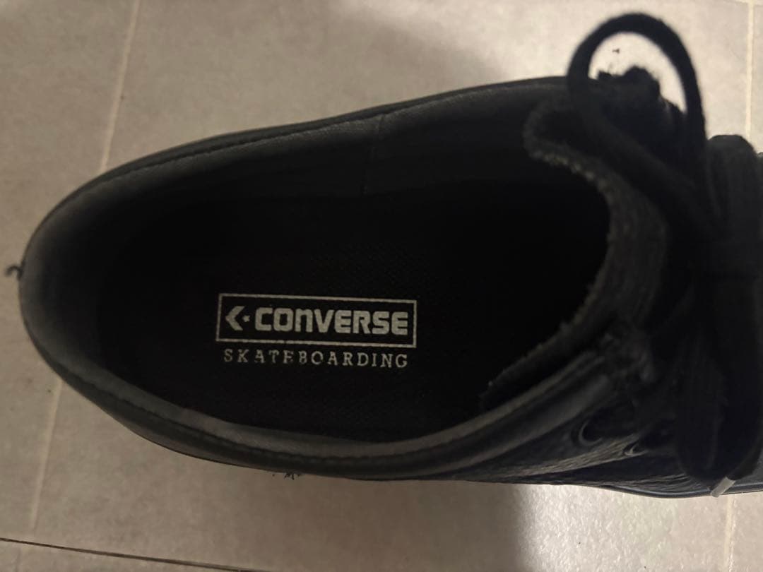 コンバース CS モカシン SK LE OX 黒 レザー 28センチ
