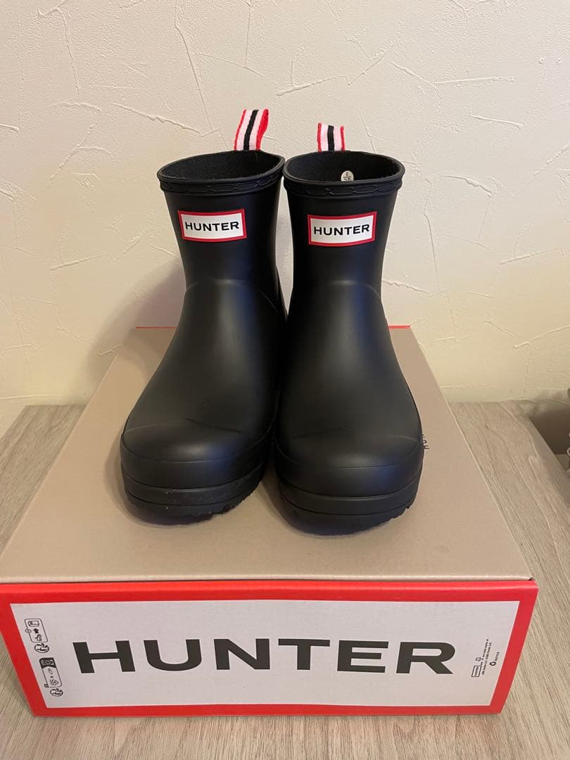 ◎HUNTER ショートレインブーツ◎ブラック 23cm UK4 箱付き