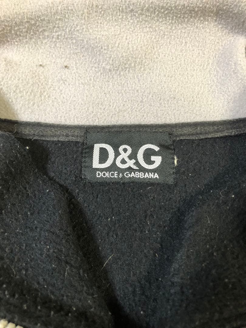 DOLCE&GABBANA トレーナー　ハーフジップ　フリース　ブラック　ロゴ