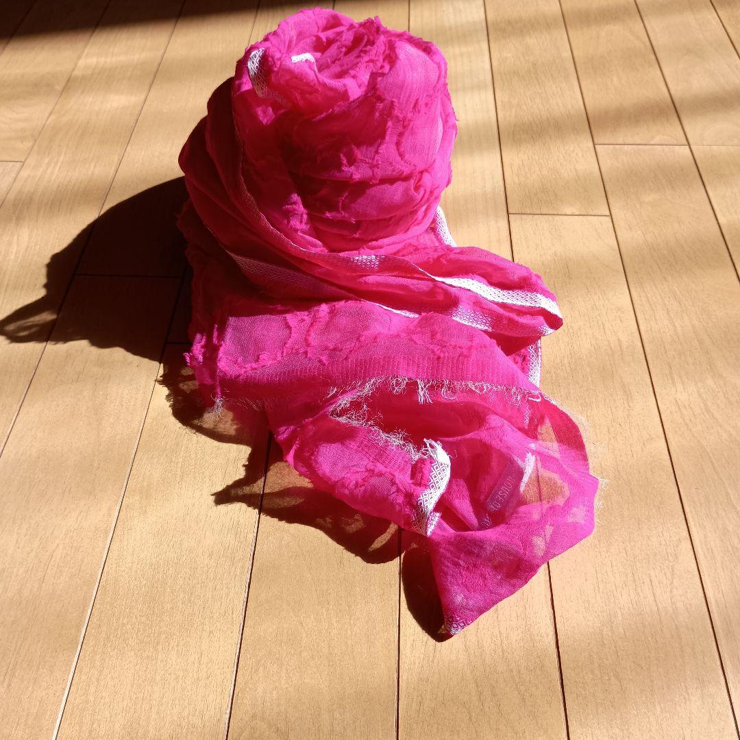 美品■ハウスオブロータス■濃ピンクストール■春ストール