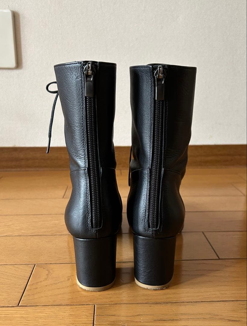 DIANA ダイアナ スクエアトゥ レースアップブーツイル　23cm レザー 黒