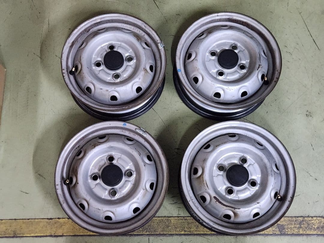 12インチ 4j pcd100 4穴 スチール製ホイール 4個セット スズキ純正