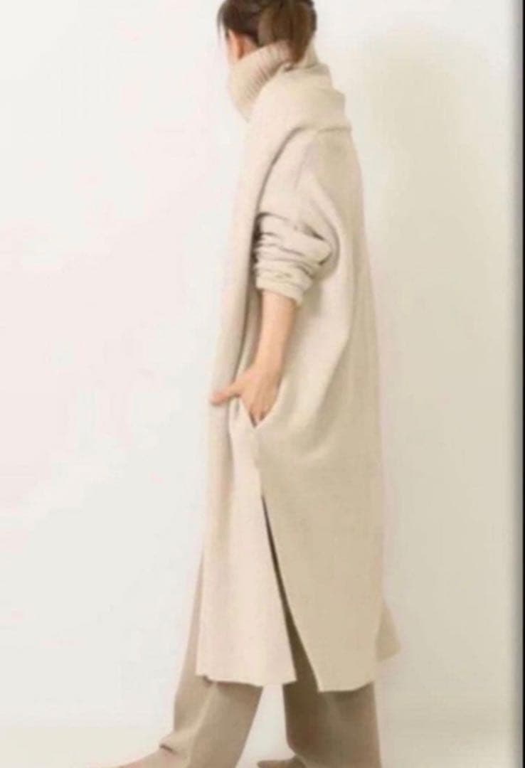 ❤️MUSEドゥーズィエムクラス　スムースニットガウンコート　モカベージュ