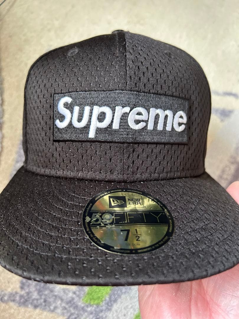 Supreme メッシュキャップ ブラック 7 1/2