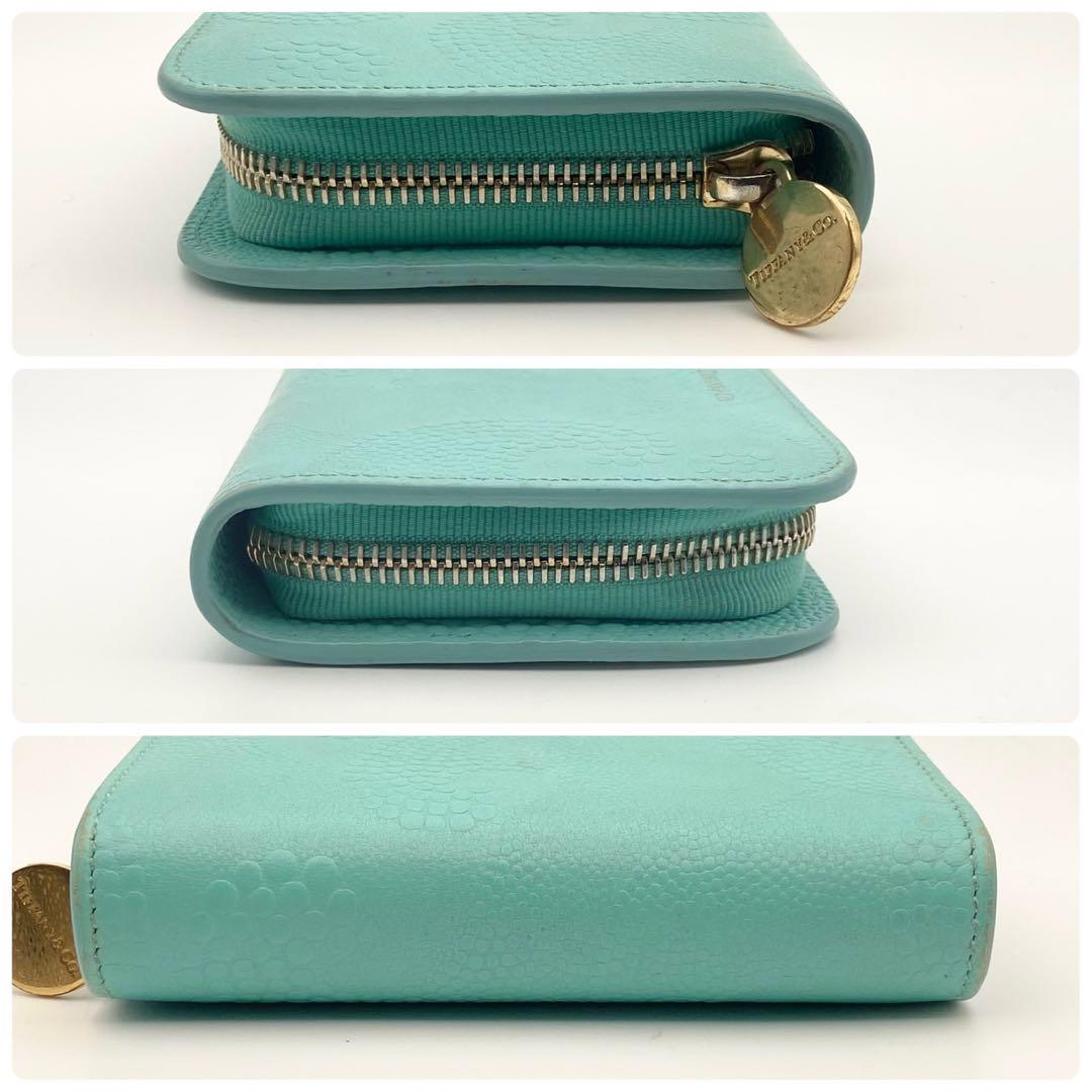 極美品● ティファニー コンパクトウォレット ケース レザー