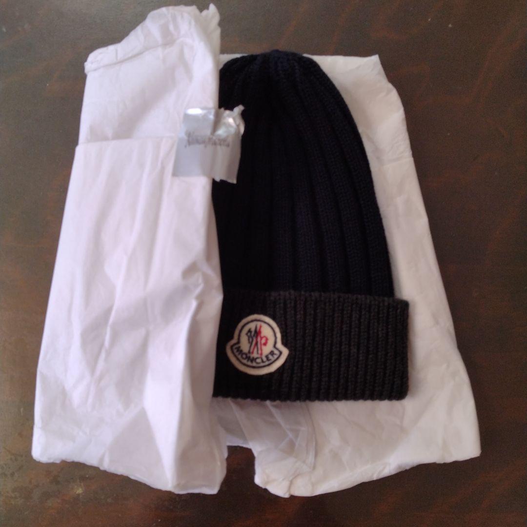 MONCLER ネイビー ニット帽 新品タグ付き