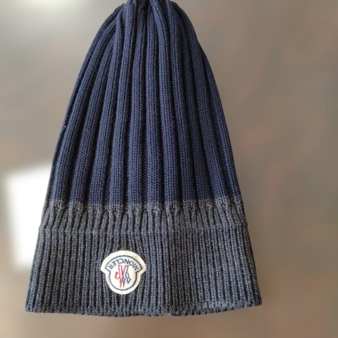MONCLER ネイビー ニット帽 新品タグ付き