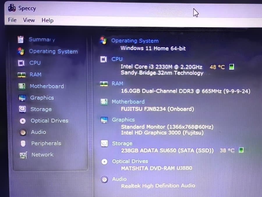 Windowsノート本体 FMV LIFEBOOK AH54/E Core i3 SSD MEM16GB