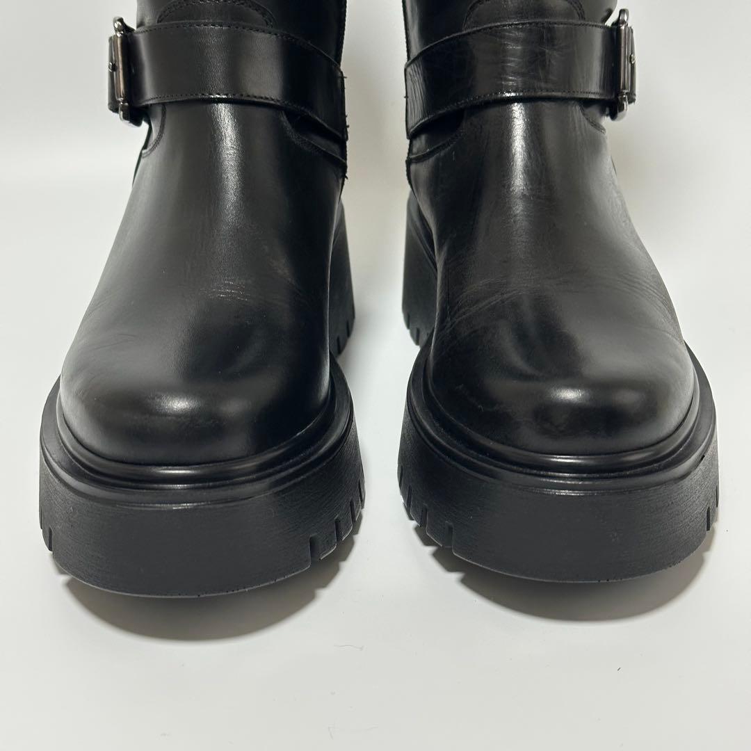 【美品】CORSO ROMA,9 ラウンドトウ厚底エンジニアブーツ24cm