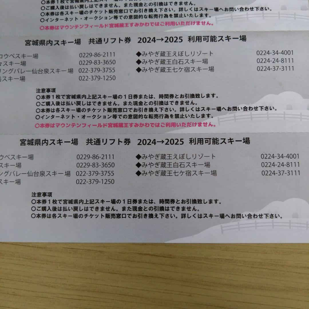宮城スキー場　共通リフト券２枚