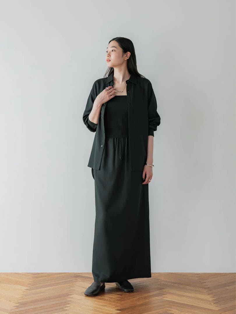 本日限定値下！クルーレ crewre テンセルコットンピケIラインスカート　3