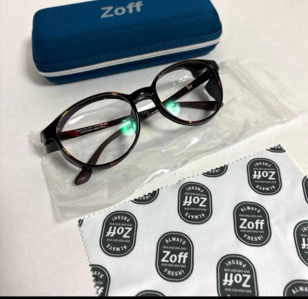 集中できる環境を作るメガネ「Zoff+集中」度なし　勉強メガネ　デミ柄
