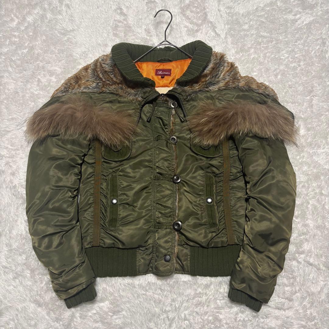 希少 美品 AVIREX N-2B ミリタリー ジャケット y2k ファー 短丈